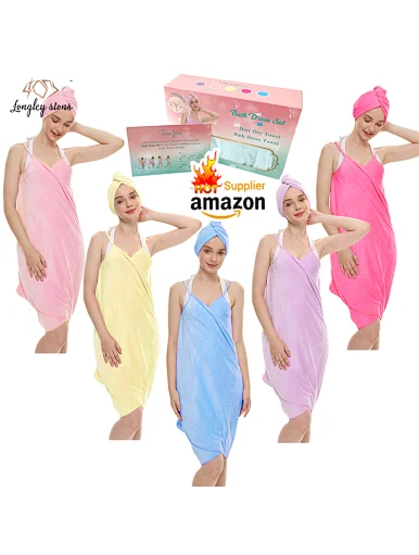Amazon hot selling ladies bath towel microfiber turban super absorbent