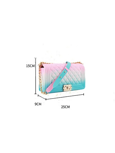 jelly sling bag handbags color coating pvc crossbody bag