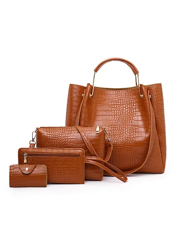 fashion lady handbag with wallet shoulder bag Wholesale PU leather bags sets women handbags