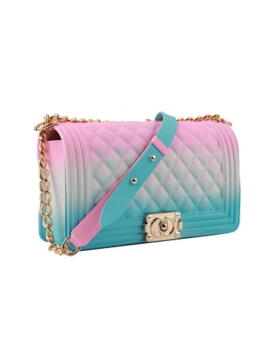 jelly sling bag handbags color coating pvc crossbody bag
