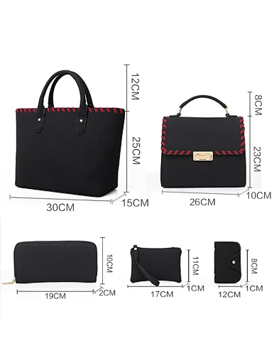 set bags leather handbag ladies handbags