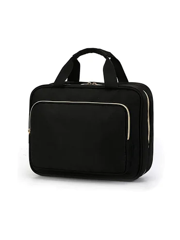 Black Large Polyester Custom Cosmetic Make Bags Cases Containers Travel