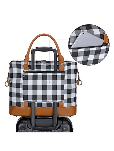 plaid weekend bag leather weekend travel bags