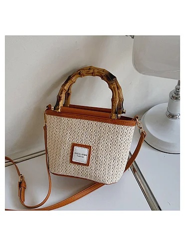 Fashion Weave Square Straw Shoulder Bags for Women