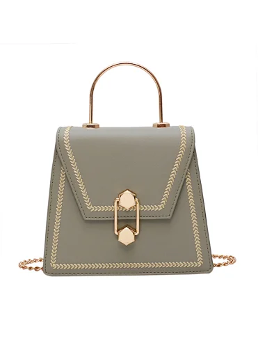 Elegant new design thin metal handle low handbags bags for women