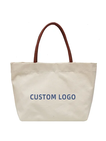 OEM Custom Size Logo Sublimation Fashion Ladies Canvas Shoulder Bag Heavy Duty Large Capacity Beach Tote Bags for Women Canvas