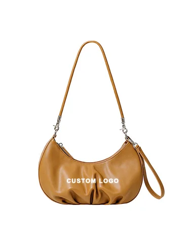 Oem Handbag Custom Purse Manufacturer Fashion Luxury Ruched Underarm Ladies Shoulder Bag Pu Leather Handbags for Women