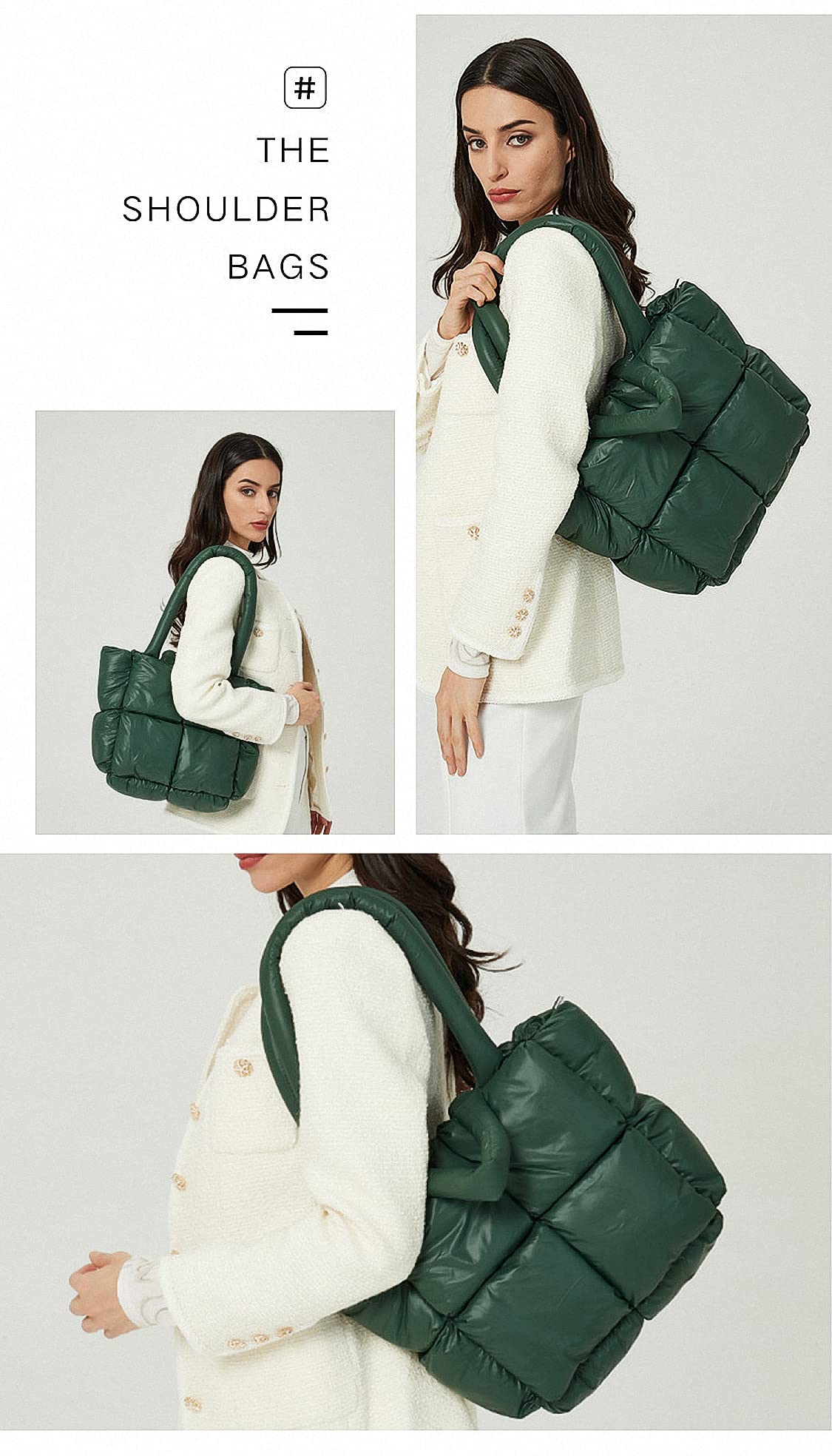 luxury puffer tote bag