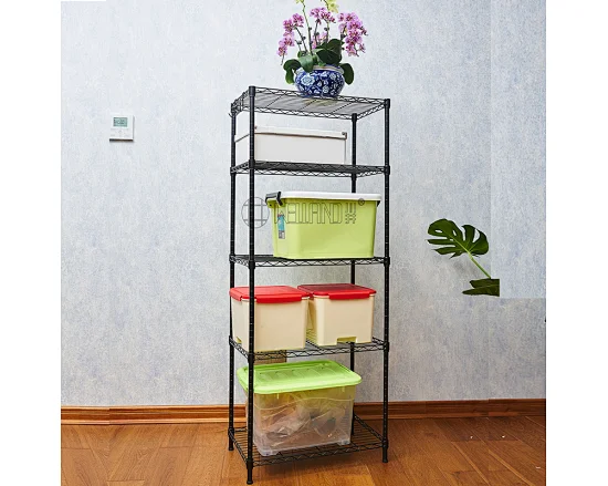5 tier black wire shelving