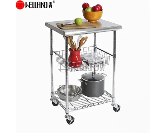 stainless steel kitchen work table cart