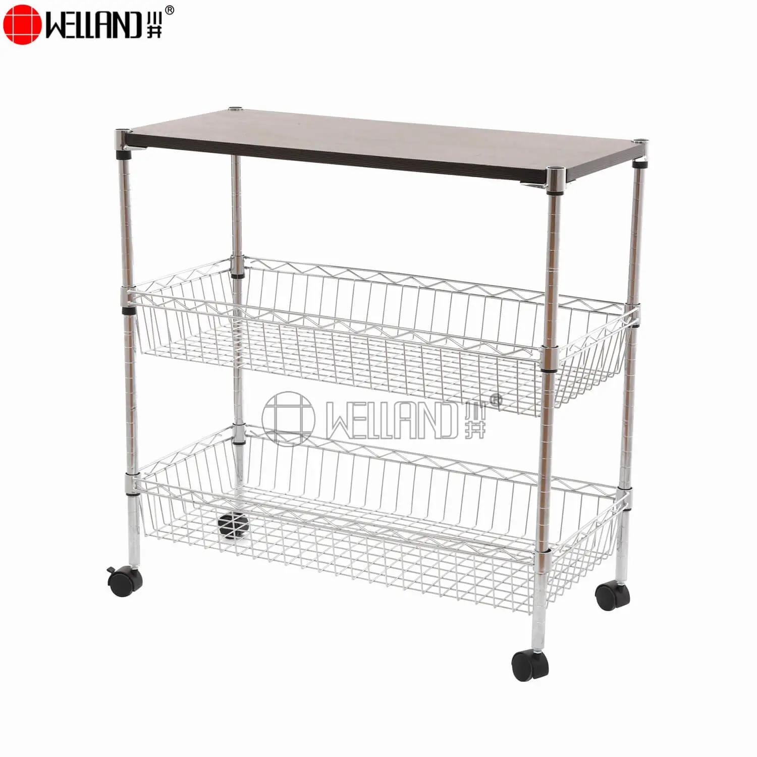 3 tier kitchen food serving trolley