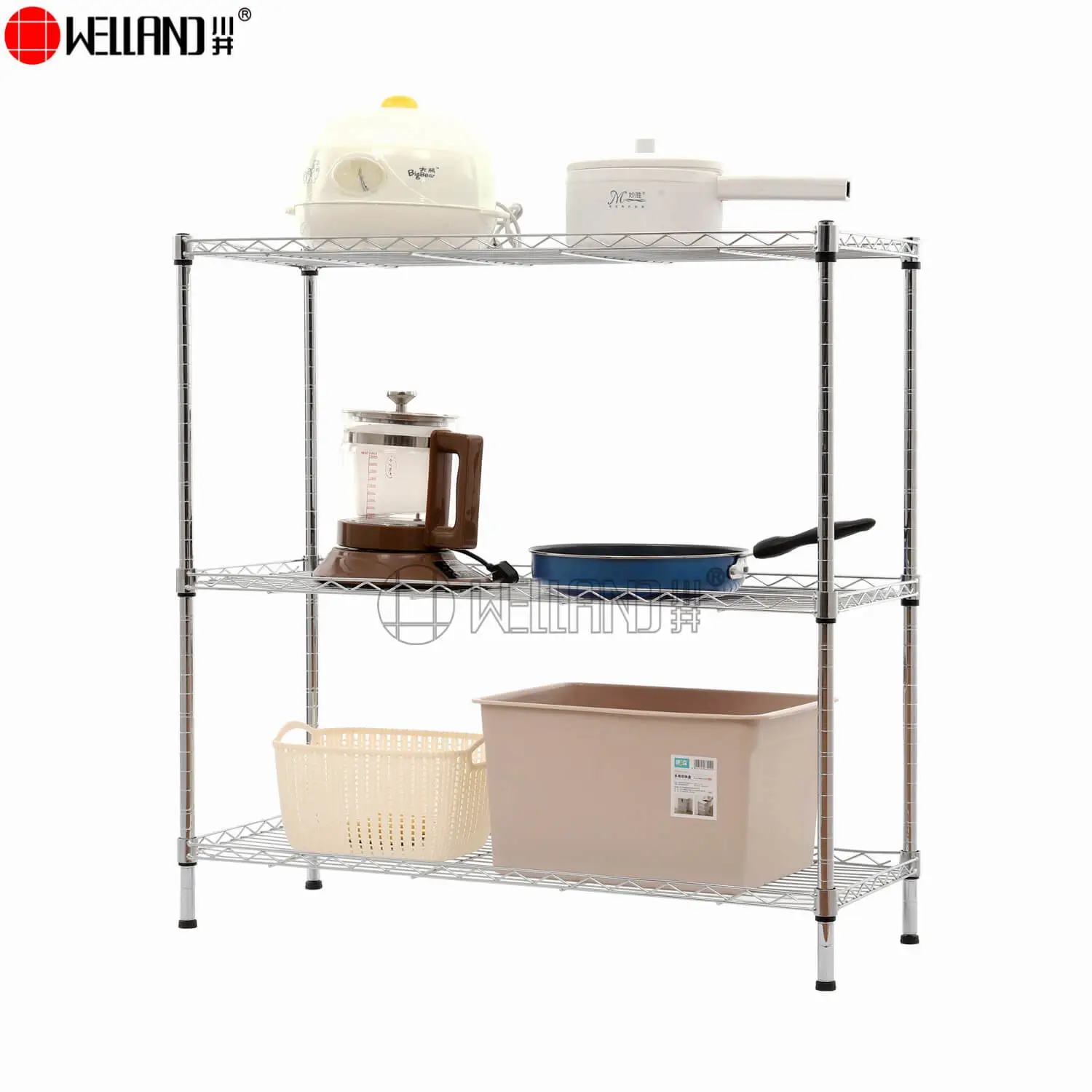 chrome kitchen shelf