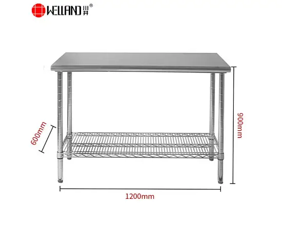 stainless steel tables with shelves