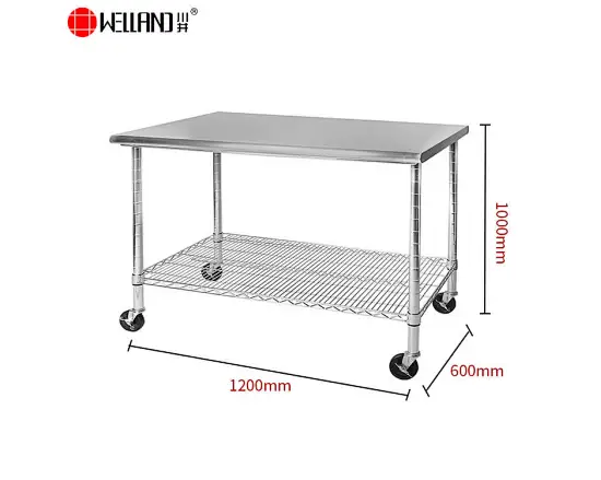 stainless steel prep table shelf
