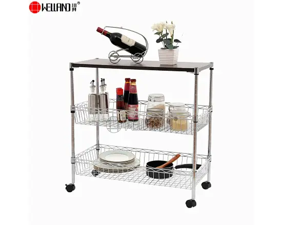3 tier kitchen food serving trolley