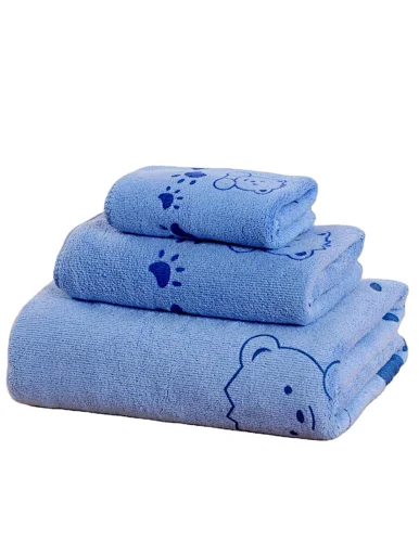 Microfiber large size carved cute little rabbit square towel towel bath towel set, blue, red, purple, beige