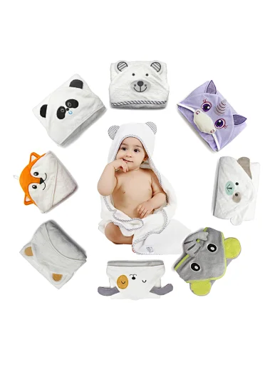 Wholesale Customized animal design baby hooded towel bamboo