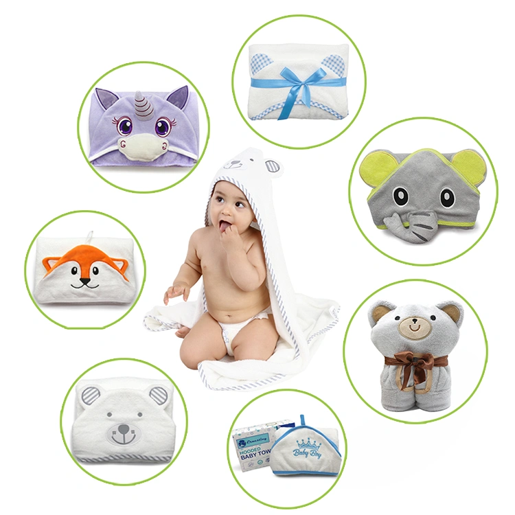 Wholesale Customized animal design baby hooded towel bamboo
