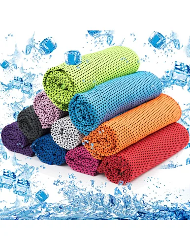 Custom design logo super Soft Breathable Chilly sport sweat instant Workout Camping ice cool cooling towel, Cooling towel silky soft pliable and comfortable feeling, Absorbing water and absorb sweat, amazingly easy to pack away and take with you anywhere.