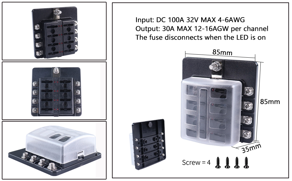 fuses box, motorsport fuse and relay box, 30 amp fuse block