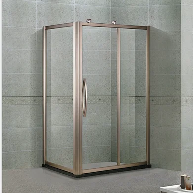 Rose Golden Big Roller Aqua Glass Aluminum Frame  Shower Room