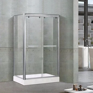 New Design 10mm Glass Square White Base Shower Room