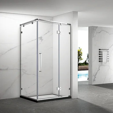 Best Price Pivot Shower Door Square Glass Bathroom Shower Enclosed Shower Cabin for Hotel