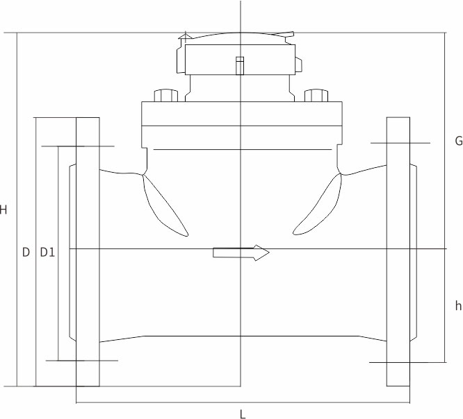 Horizontal Spiral Wing Detachable Removable Woltman Water Meter