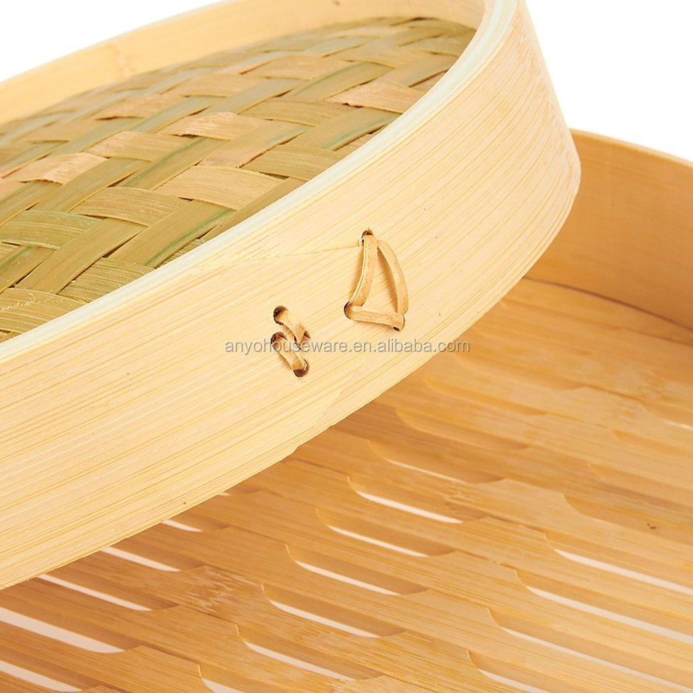 Wholesale Chinese 2-tier Bamboo Food Steamer basket For Cooking