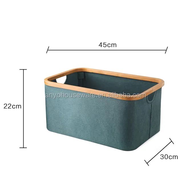 Wholesale bamboo wooden laundry basket collapsible storage