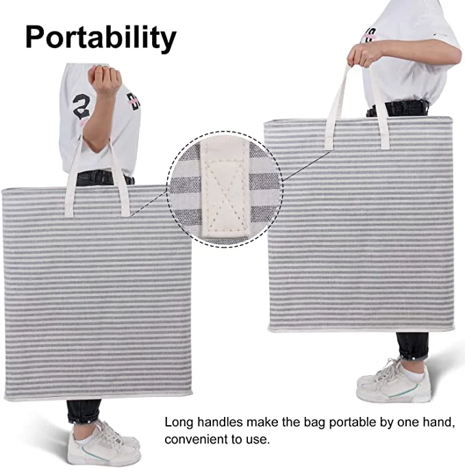 100L Freestanding Laundry Hamper Collapsible Extra Large Clothes Basket with Easy Carry Extended Handles for Clothes Toys, Grey