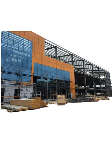 prefabricated metal construction high rise steel frame buildings for hall , school , supermarket