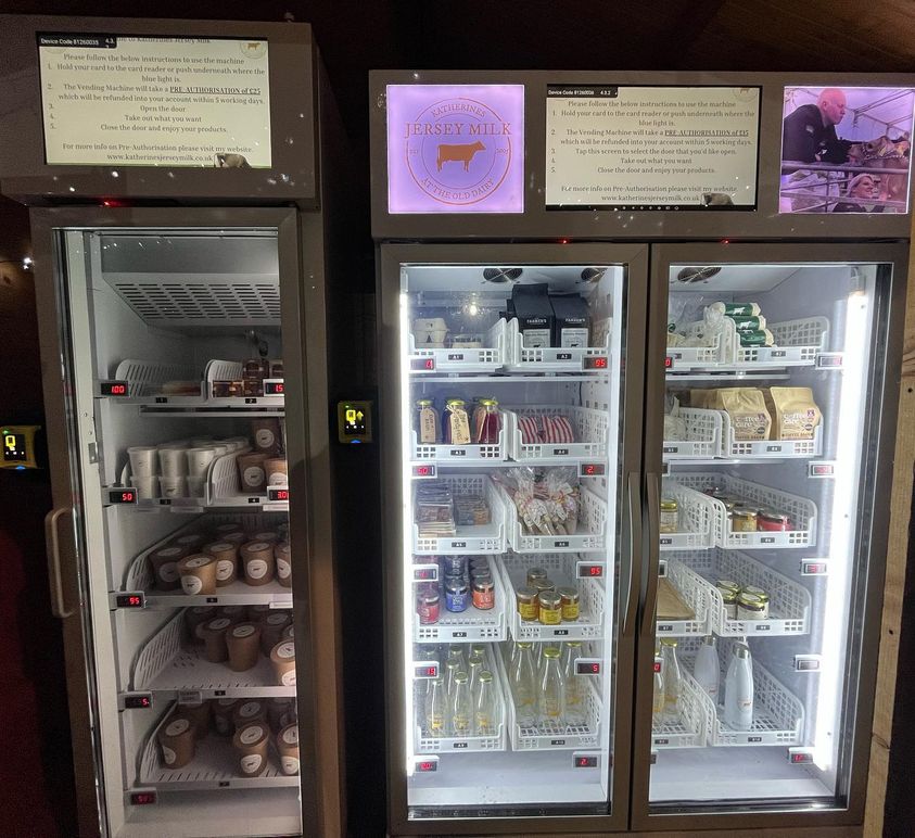 smart fridge vending machine with cooling and freezing system for selling colds and ice cream