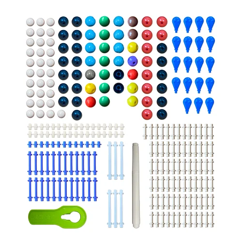 Chemistry Molecules 260 Pieces Model Kit - Molecular Model Kit with Atoms, Bonds, Bond Removal Tool, and Bonus Molecular Stencil