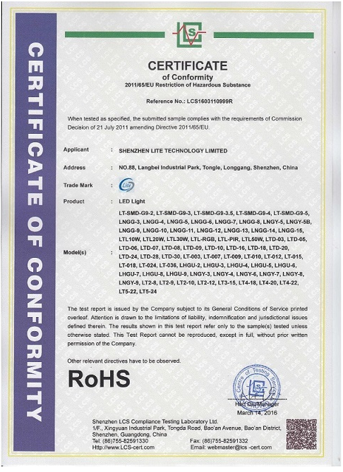 light uas certificate Shenzhen lite technology limited certificate