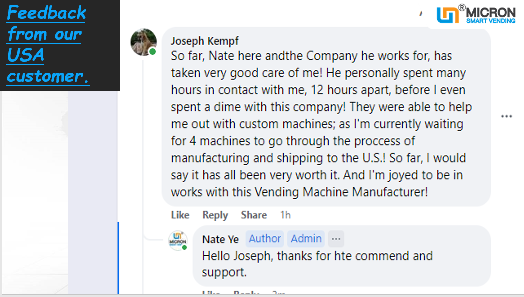 Micron smart vending machine customer feedback