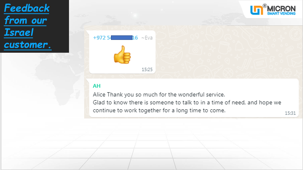 Micron smart vending machine customer feedback