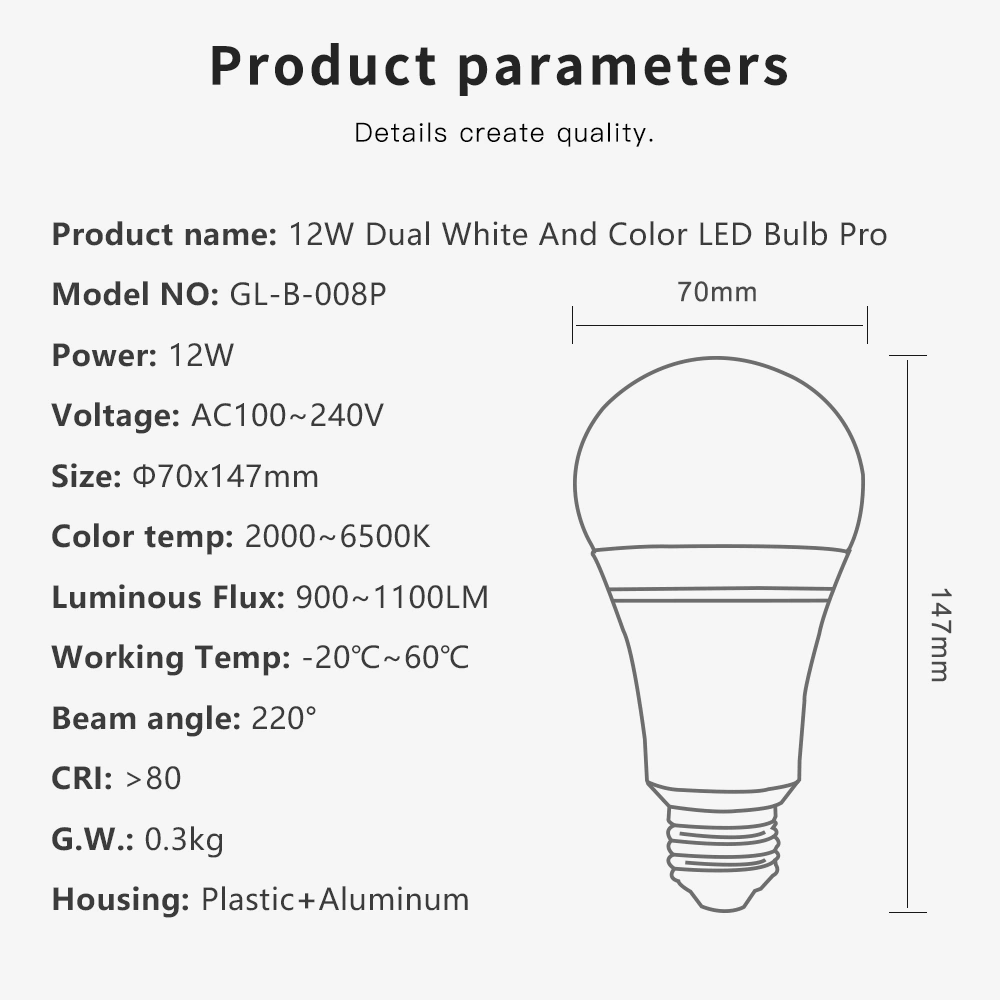 smart led bulb rgb cct