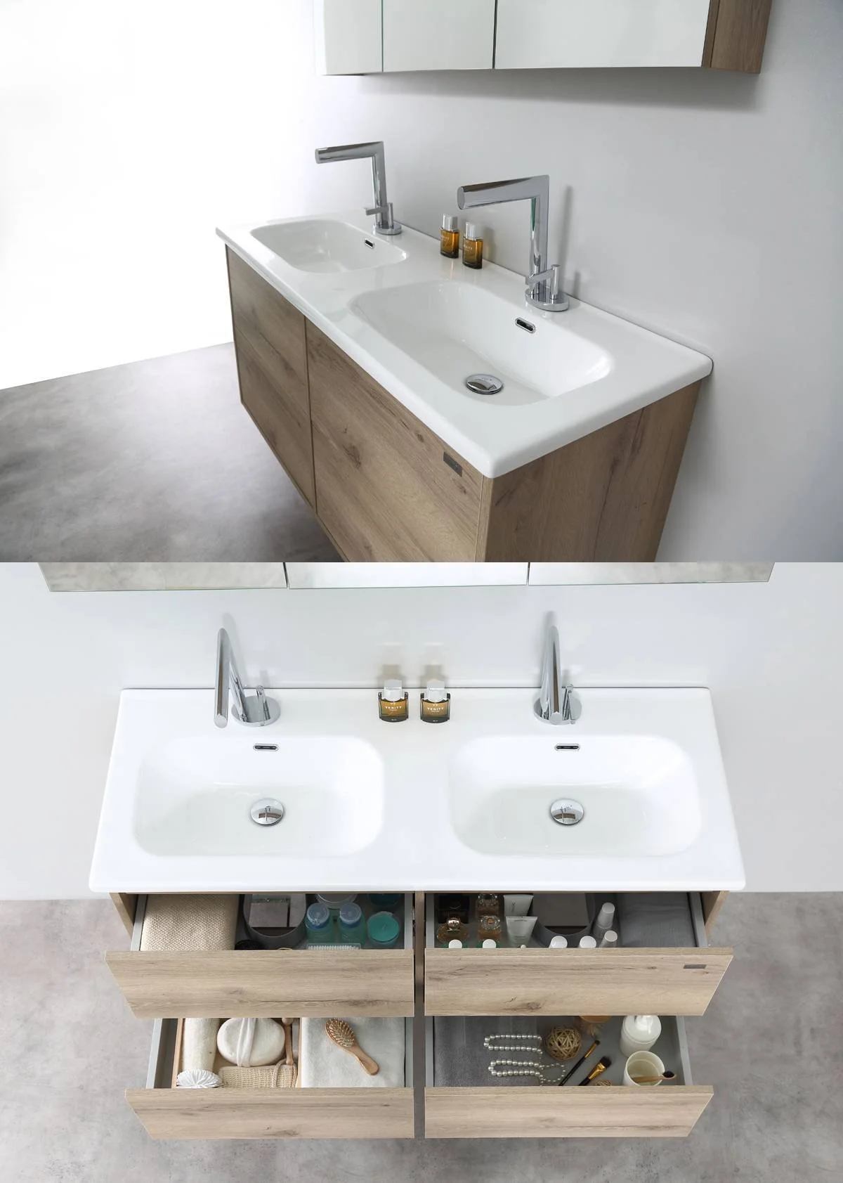 factory direct oem odm bathroom furniture cheap price plywood cabinet Wall Hung Bathroom Vanity with led mirror sink Handle Free Customized Bathroom Storage Mirror Cabinet For Bathroom