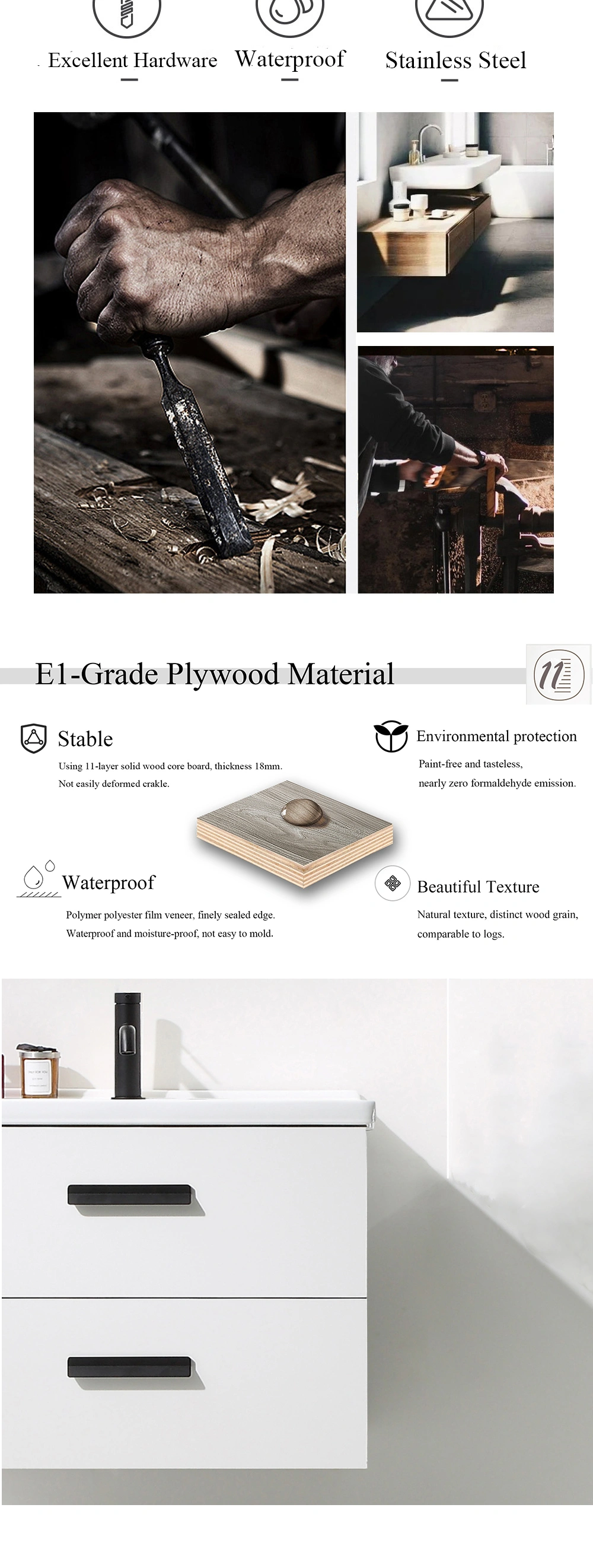 Factory Price bathroom cabinet Bathroom Wall Mounted Floating Cabinet Stock clearance bathroom vanities Bath Furniture foshan China