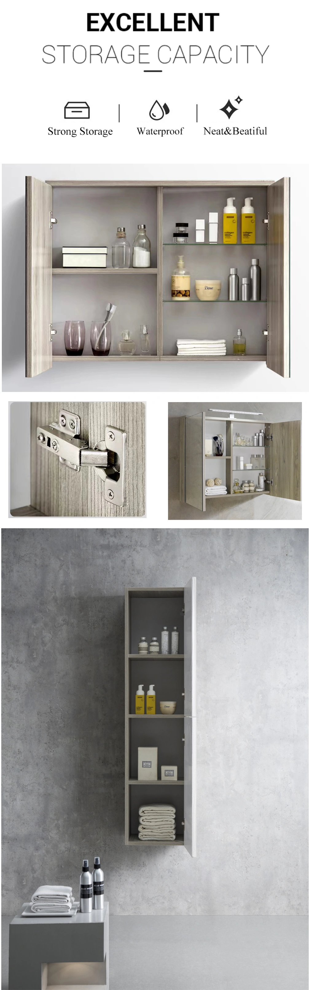 bathroom sink and cabinet combo European style Bathroom Furniture Set PVC membrane Bathroom Cabinet Wood Storage bath vanities