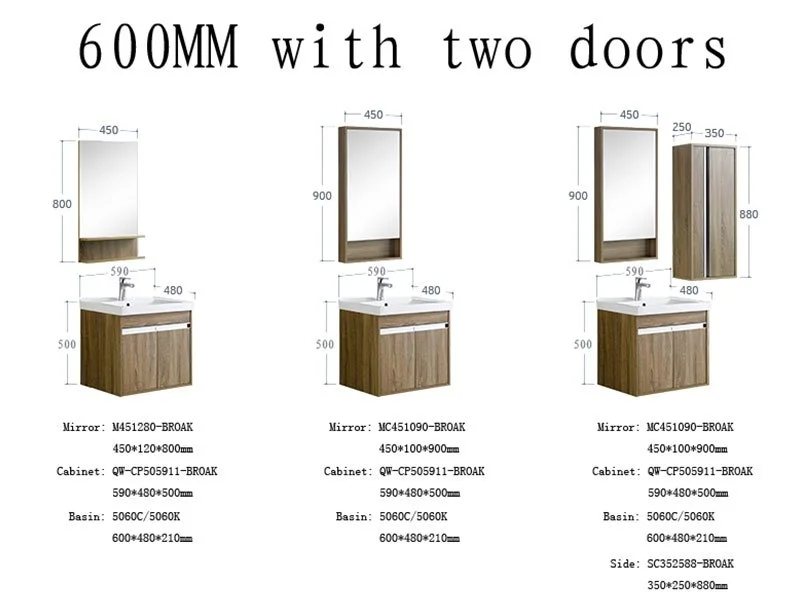 Traditional Bathroom Wall Mounted Floating Cabinet Stock ready bathroom vanities Bath Furniture foshan China 80CM Width bathroom vanities