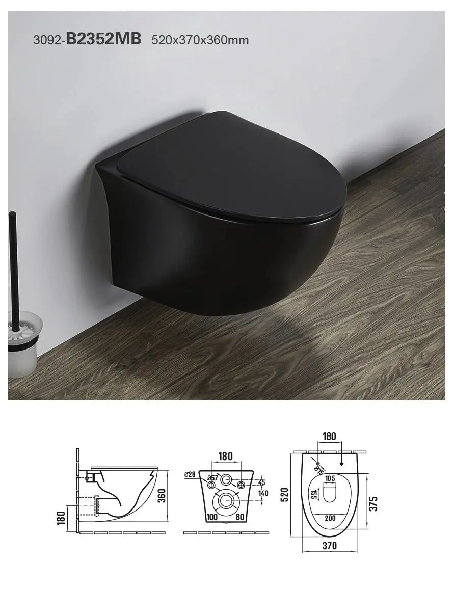 Wholesale wall hang ceramic toilet sanitary ware bathroom toilet rimless wall hung toilet
