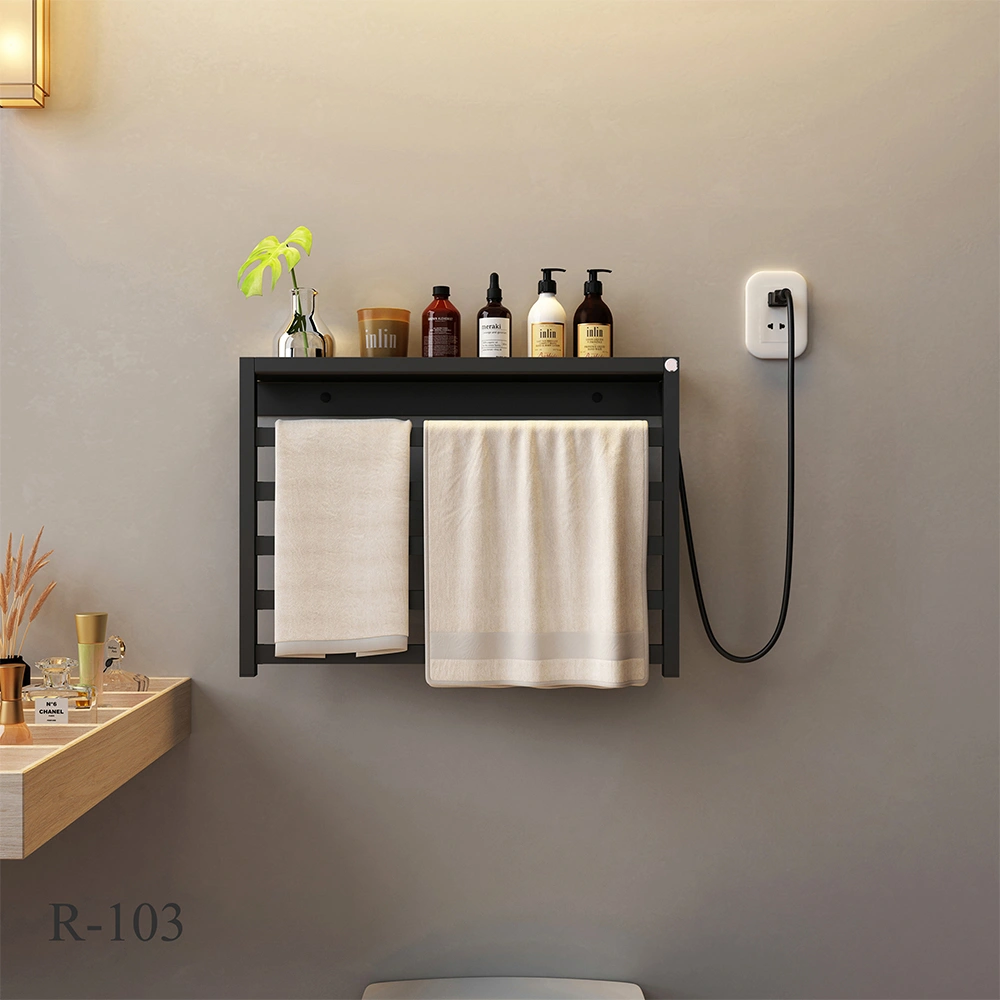 Towel Warmers Heated Towel Rail Square Bars Stainless Steel Towel Rack For Bathroom Matt black/white