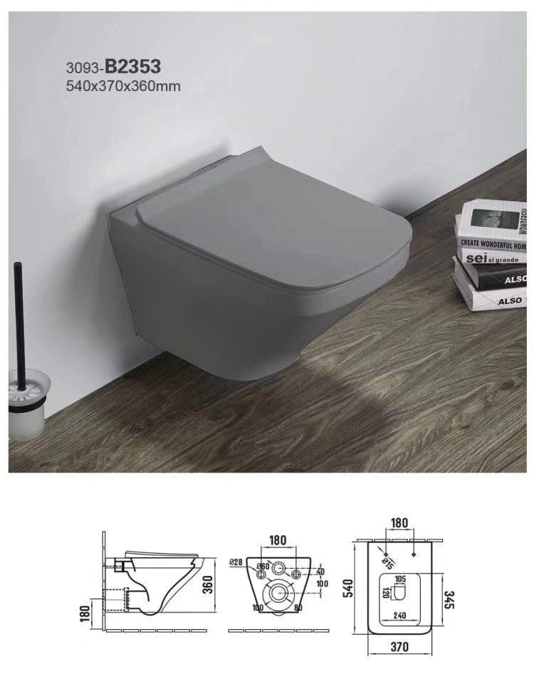 New bathroom wholesale ceramic washdown water saving back to wall toilet
