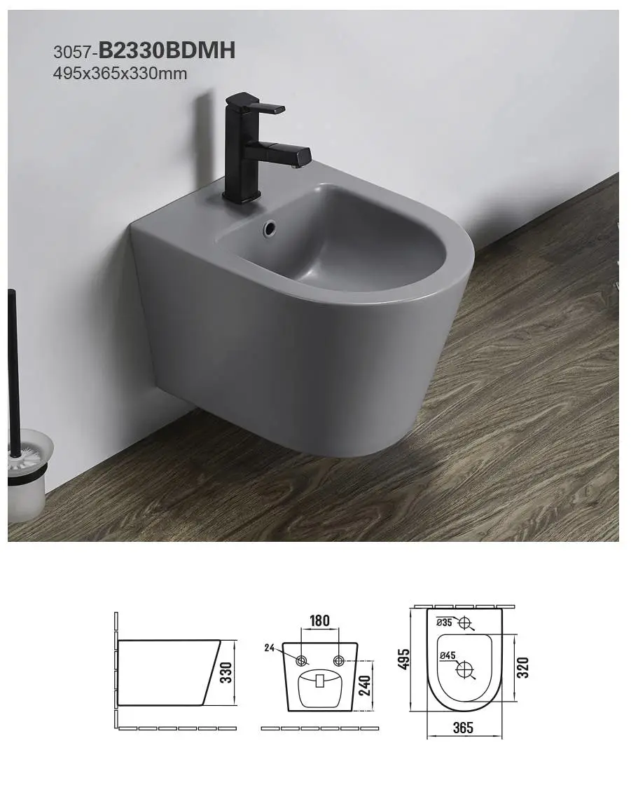 Hot sale customized logo bathroom sanitary equipment white ceramic single hole bidet