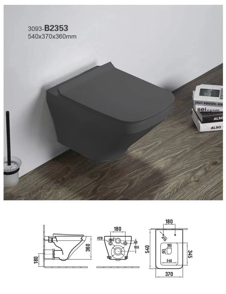New bathroom wholesale ceramic washdown water saving back to wall toilet