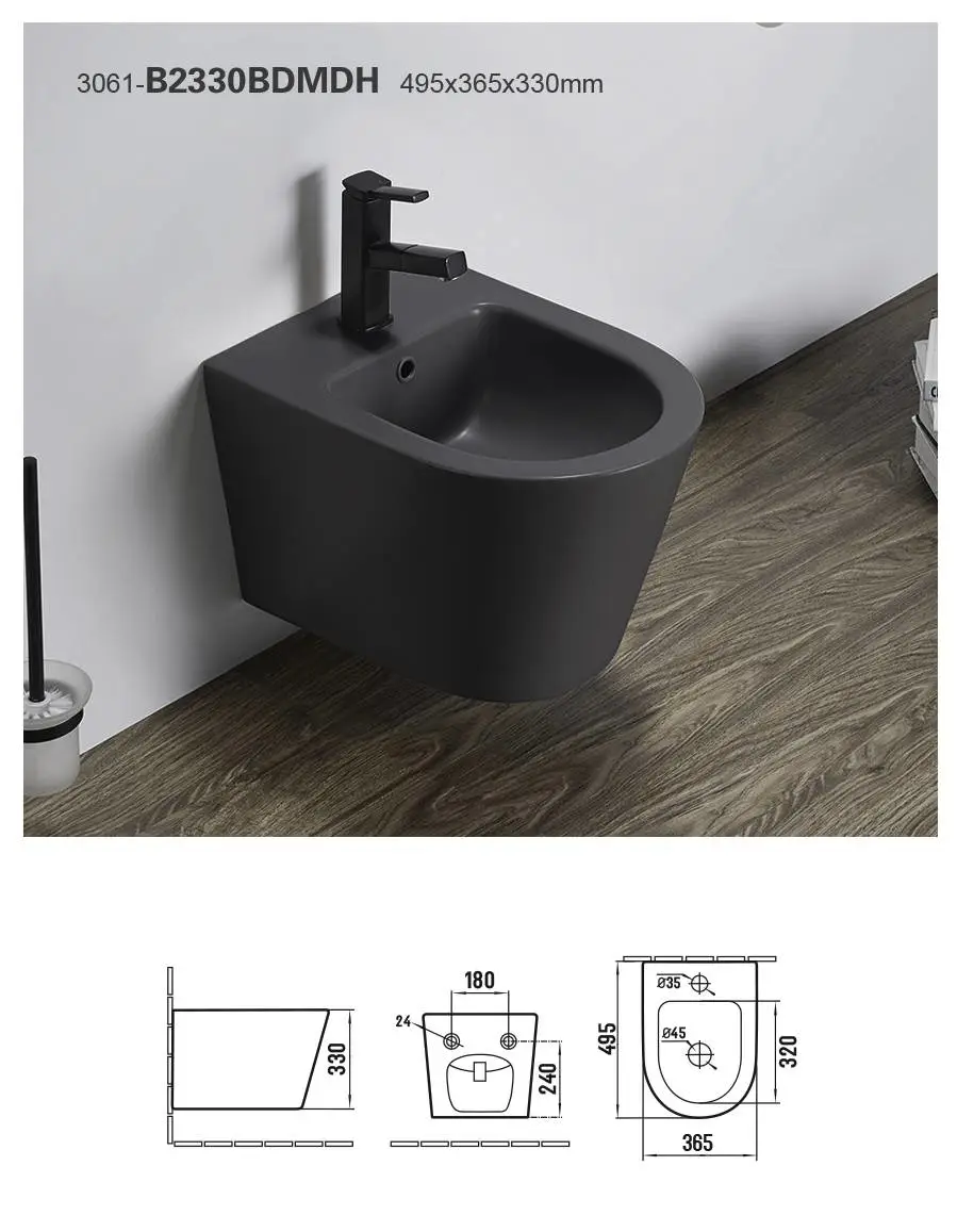 Hot sale customized logo bathroom sanitary equipment white ceramic single hole bidet