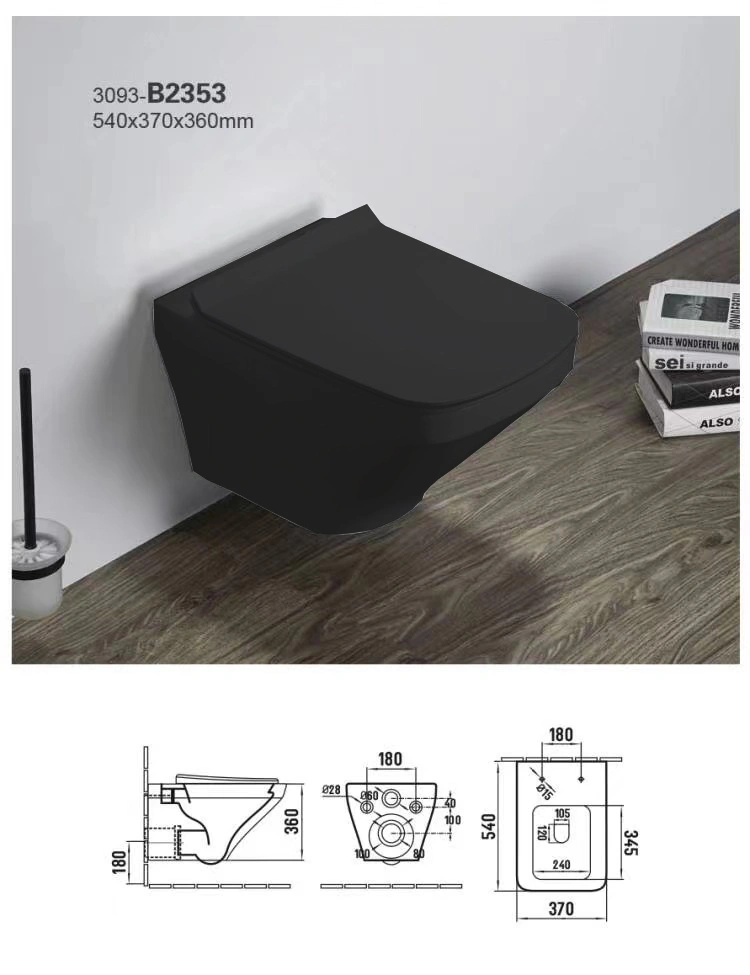 New bathroom wholesale ceramic washdown water saving back to wall toilet