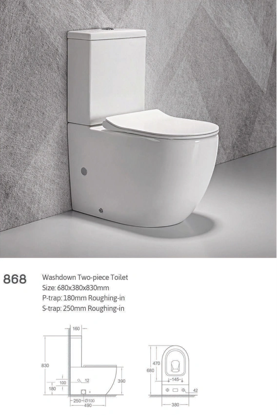 High quality ceramic human toilet western style flushing two pieces